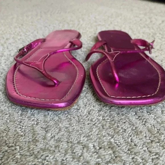 Two pairs Prada, flat metallic sandals - Picture 10 of 14